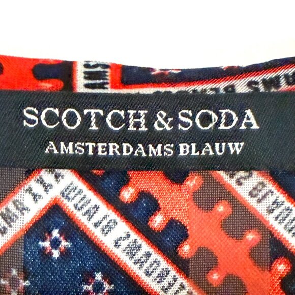 Scotch & Soda Amsterdams Blauw Boho Maxi Dress S Geo Print Fall Chic - Picture 10 of 16